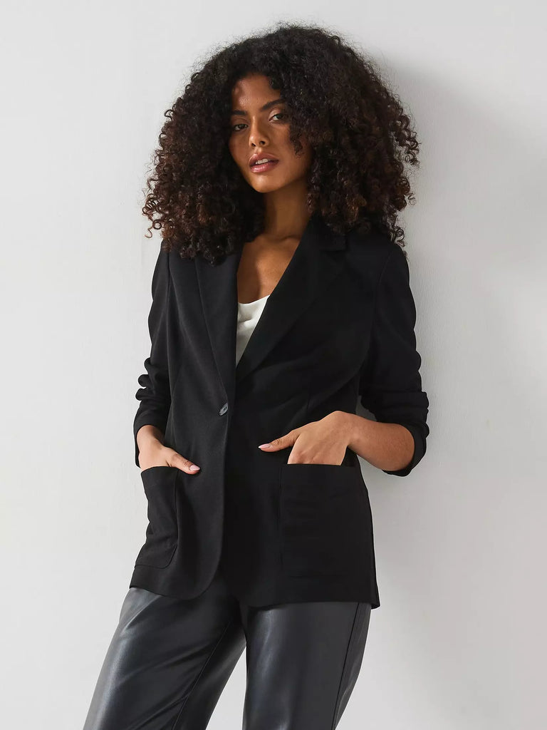 Edge To Edge Jersey Blazer - Black