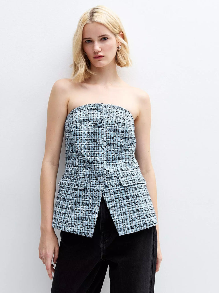Boucle Bustier Waistcoat - Blue