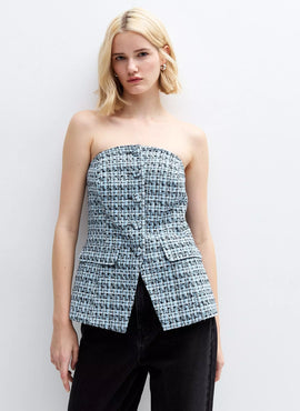 Boucle Bustier Waistcoat - Blue